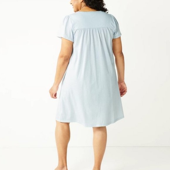 Croft & Barrow Cotton blend Short Sleeve Nightgown 3X - Picture 4 of 9